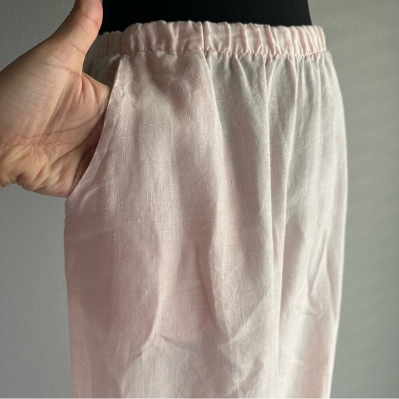Bryn Walker 100% Linen Bloomer Pant Womens Small Light Pink High Rise Ruffle Hem - Picture 5 of 13